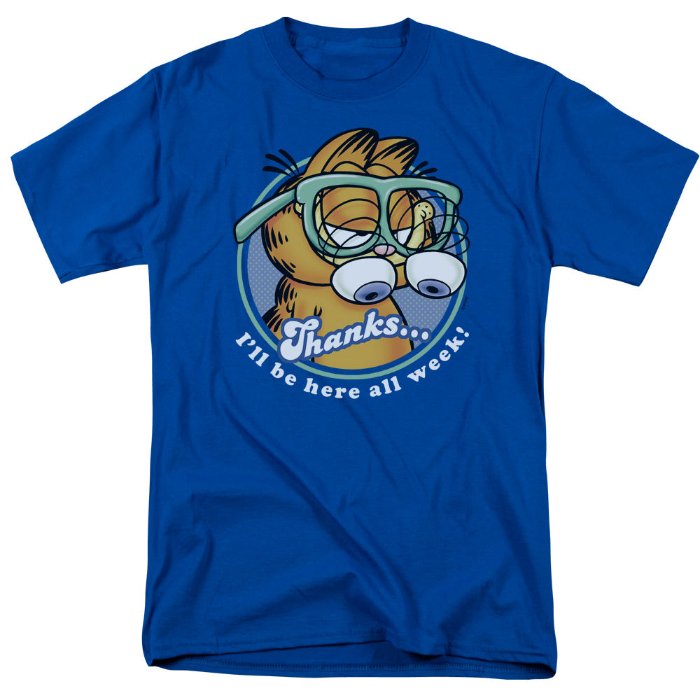Garfield Performing Mens T Shirt Royal Blue Officially Licensed