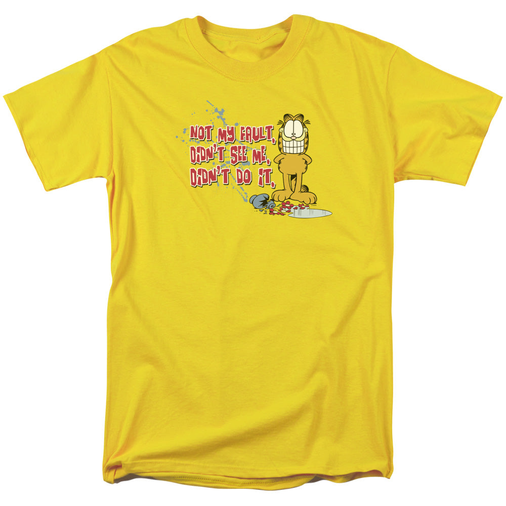 Garfield Not My Fault Mens T Shirt Yellow Officially Licensed