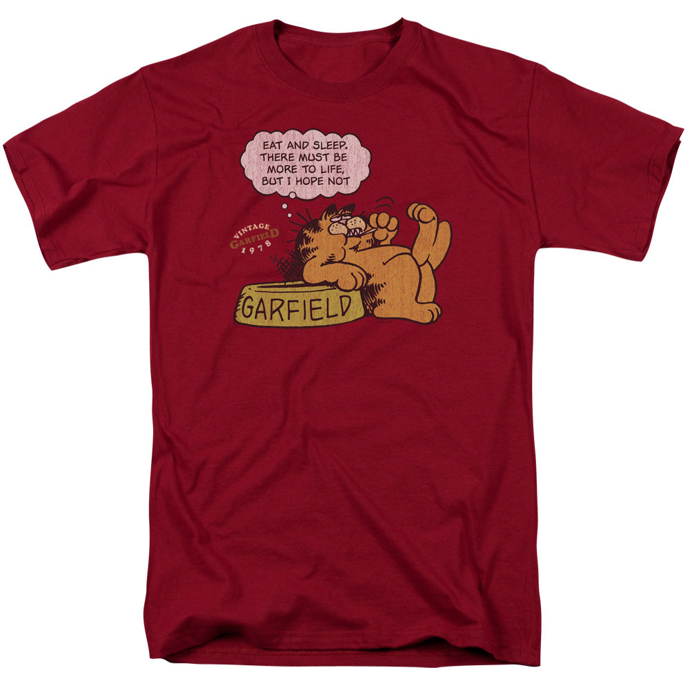 Garfield Eat And Sleep Mens T Shirt Cardinal Officially Licensed