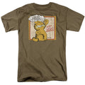 Garfield Undertall Mens T Shirt Safari Green Officially Licensed