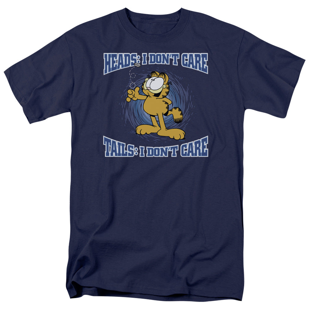 Garfield Heads or Tails Mens T Shirt Navy Blue Officially Licensed