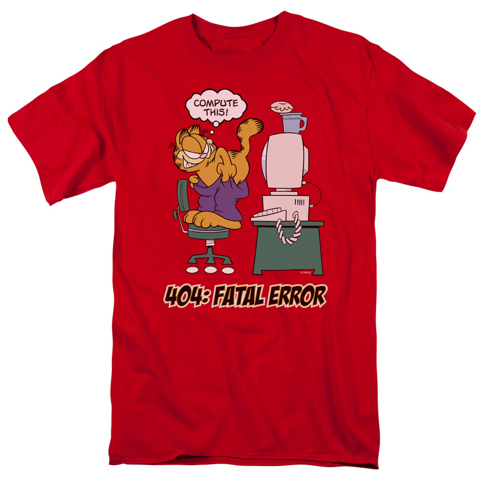 Garfield Compute This Mens T Shirt Red Officially Licensed