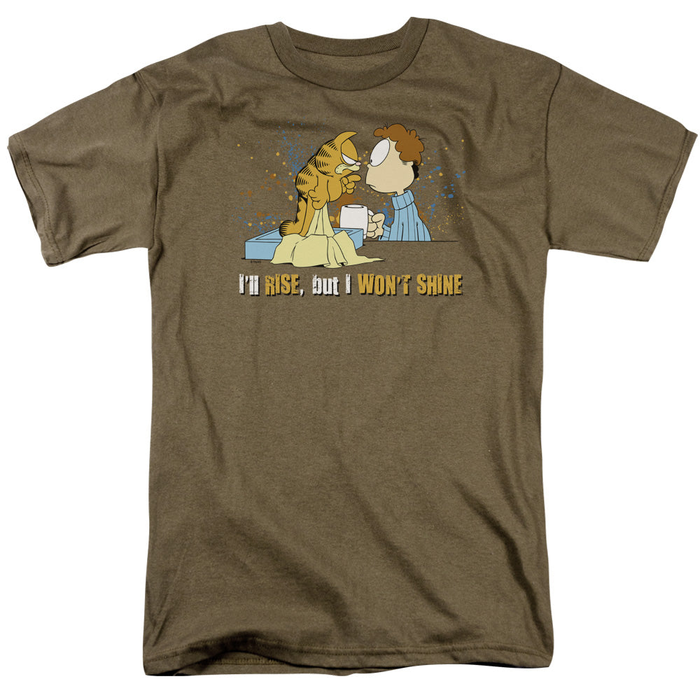 Garfield Ill Rise Mens T Shirt Safari Green Officially Licensed