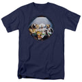 Garfield Playing With the Big Dogs Mens T Shirt Navy Blue Officially Licensed