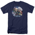 Garfield Moonlight Ride Mens T Shirt Navy Blue Officially Licensed