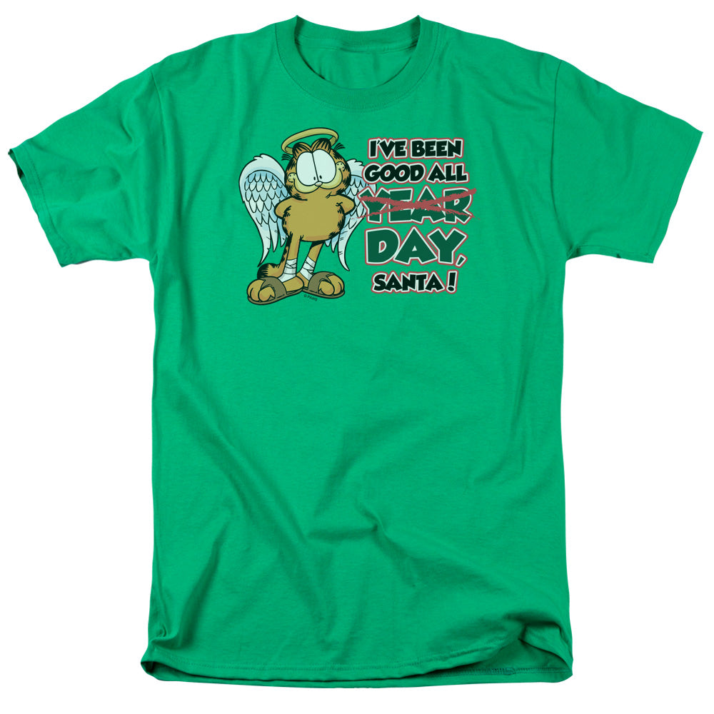 Garfield Ive Been Good Mens T Shirt Kelly Green Officially Licensed