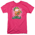 Garfield Number 1 Elf Mens T Shirt Hot Pink Officially Licensed