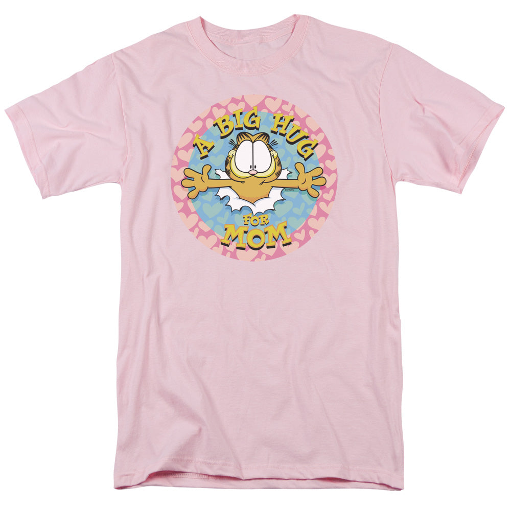 Garfield A Big Hug For Mom Mens T Shirt Pink Officially Licensed