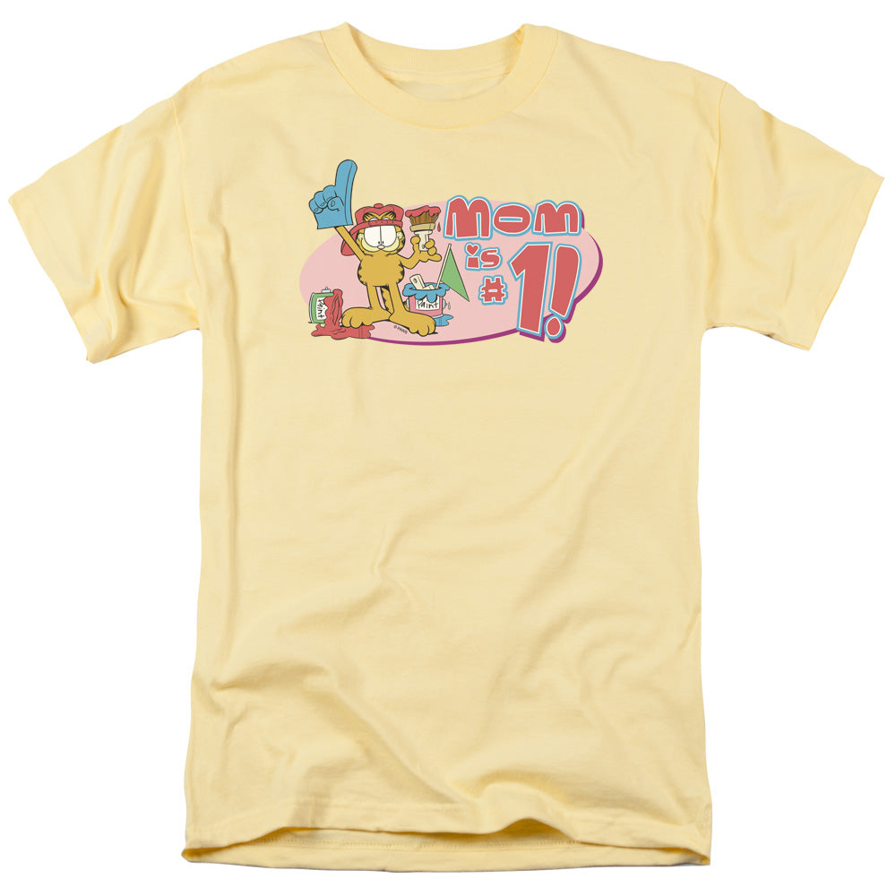 Garfield Mom Number One Mens T Shirt Yellow Officially Licensed