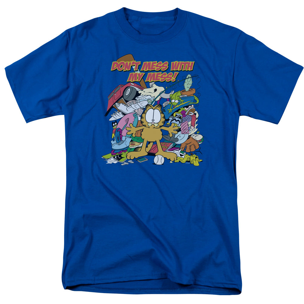 Garfield My Mess Mens T Shirt Royal Blue Officially Licensed