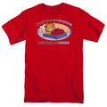 Garfield Pop Out Of Bed Mens T Shirt Red Officially Licensed