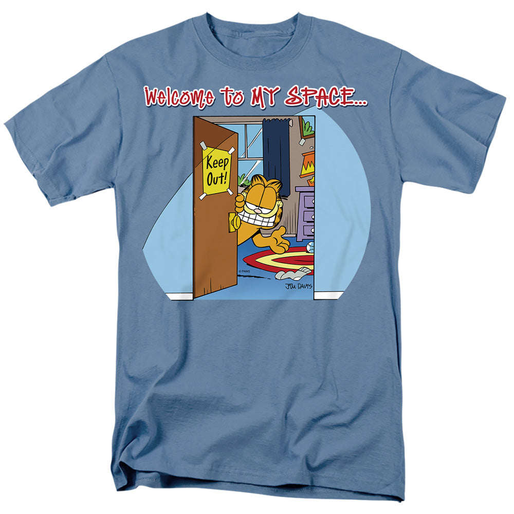 Garfield Welcome To Myspace Mens T Shirt Carolina Blue Officially Licensed