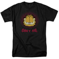 Garfield Obey Me Mens T Shirt Black Officially Licensed