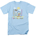 Garfield Beach Bums Mens T Shirt Light Blue Officially Licensed
