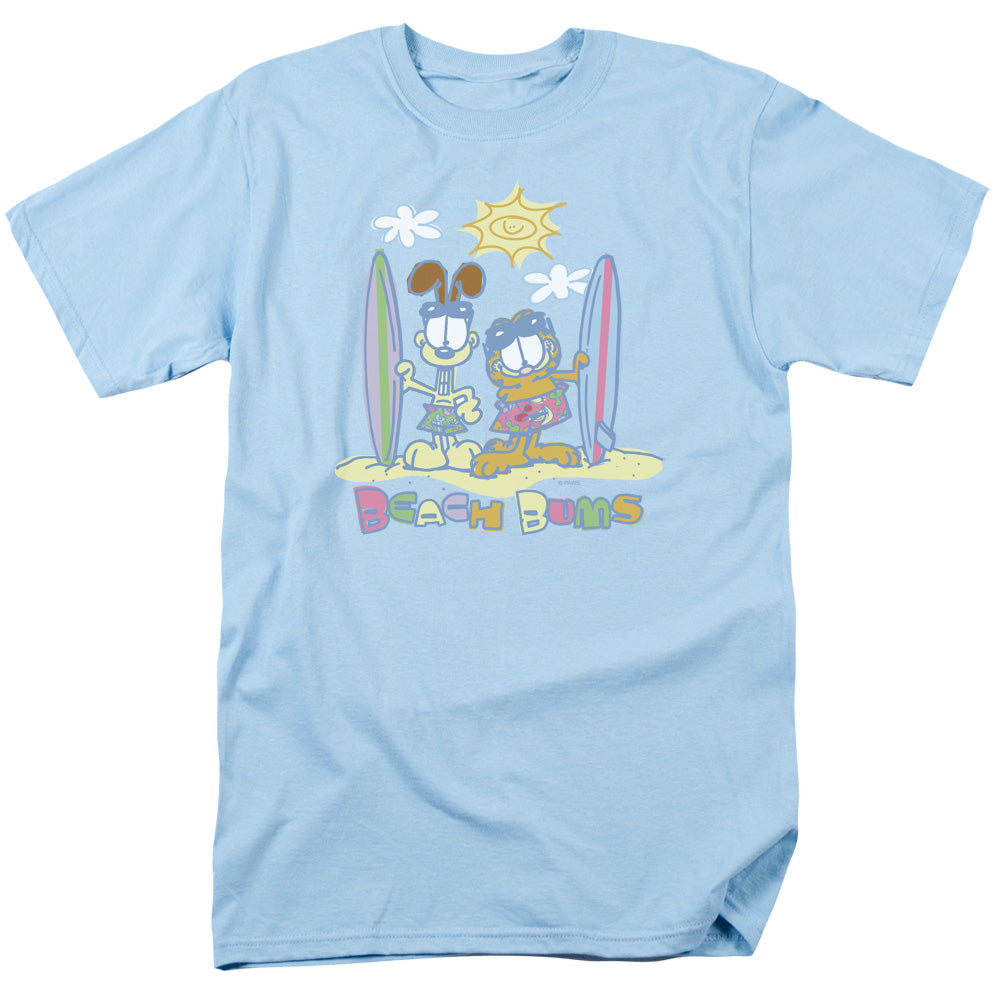 Garfield Beach Bums Mens T Shirt Light Blue Officially Licensed