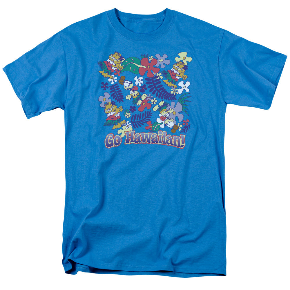 Garfield Go HawaIIan Mens T Shirt Turquoise Officially Licensed