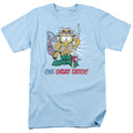 Garfield One Great Catch Mens T Shirt Light Blue Officially Licensed