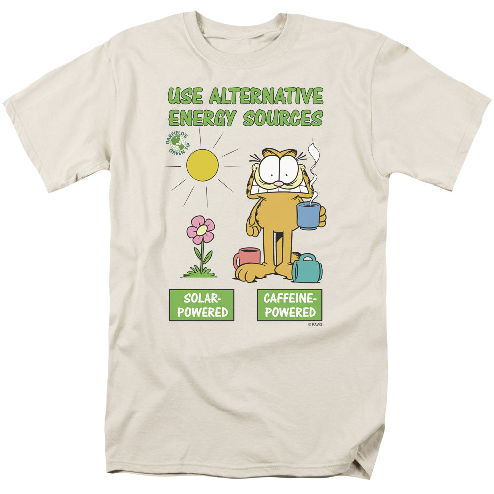 Garfield Alternative Energy Mens T Shirt Cream Officially Licensed