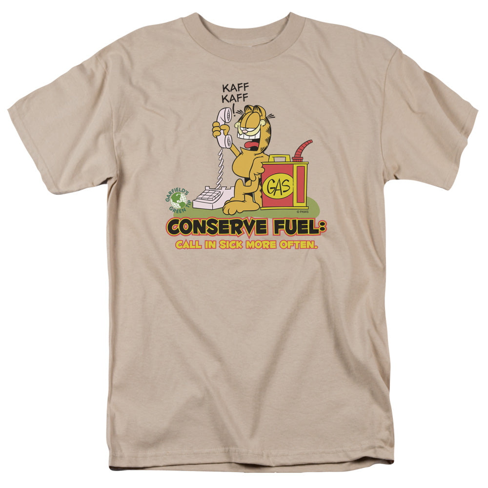 Garfield Call In Sick Mens T Shirt Sand Officially Licensed