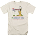 Garfield Less Junk Mail Mens T Shirt Cream Officially Licensed
