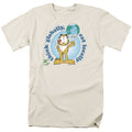 Garfield Think Globally Mens T Shirt Cream Officially Licensed