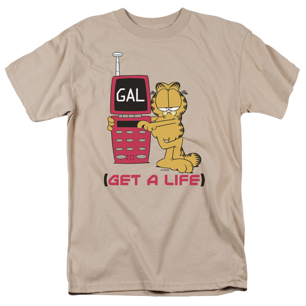 Garfield Get A Life Mens T Shirt Sand Officially Licensed