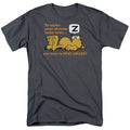 Garfield Stay Awake Mens T Shirt Charcoal Officially Licensed