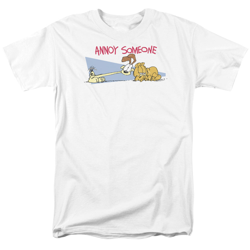 Garfield Annoy Someone Mens T Shirt White Officially Licensed