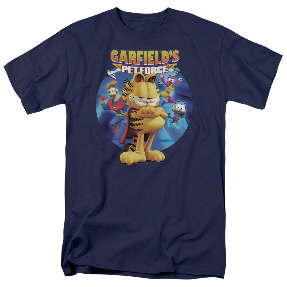 Garfield Dvd Art Mens T Shirt Navy Blue Officially Licensed
