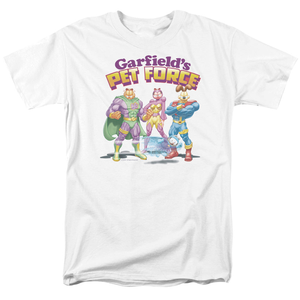Garfield Heroes Await Mens T Shirt White Officially Licensed