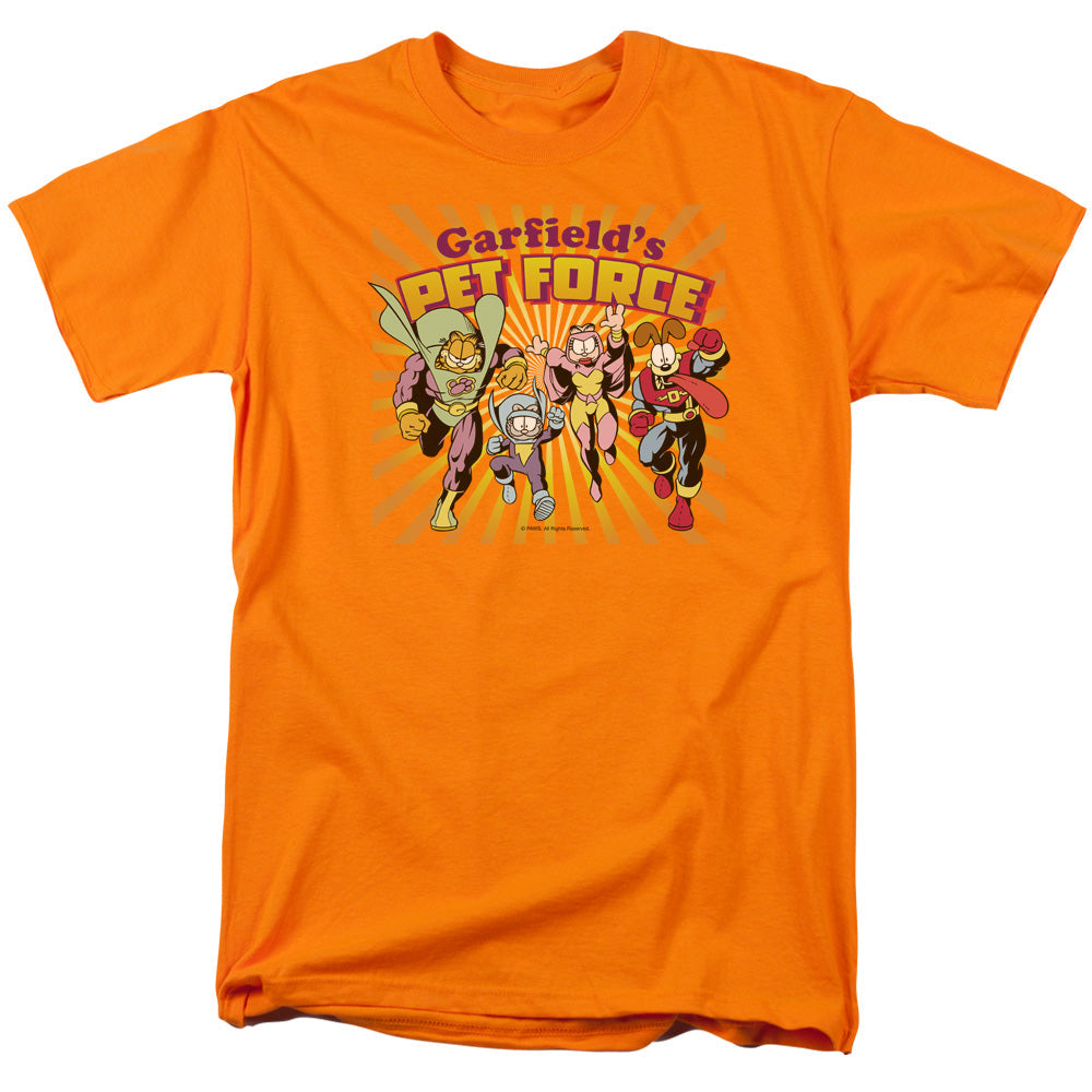 Garfield Pet Force Burst Mens T Shirt Orange Officially Licensed