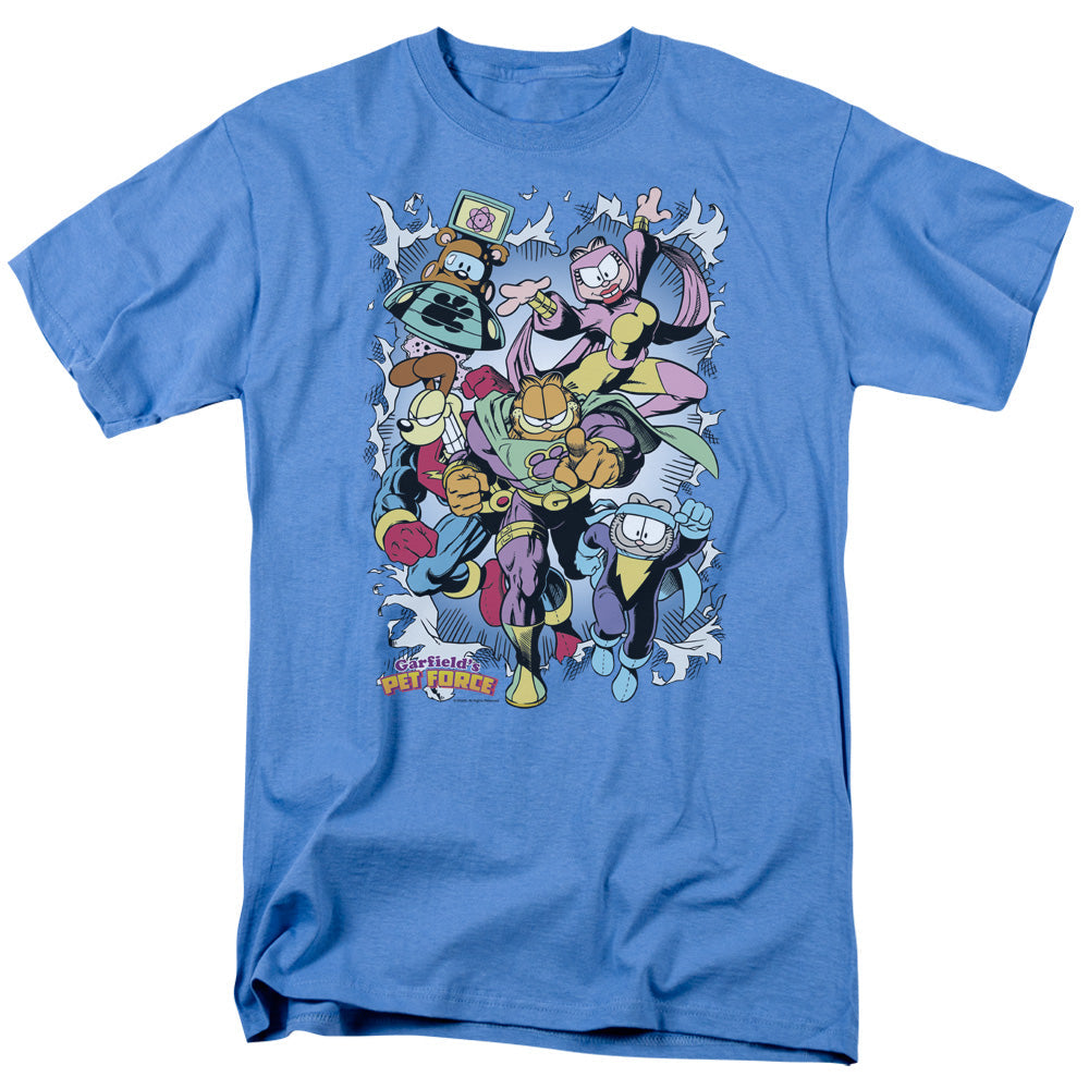 Garfield Ripped Mens T Shirt Carolina Blue Officially Licensed