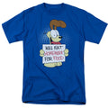 Garfield Will Eat Homework Mens T Shirt Royal Blue Officially Licensed