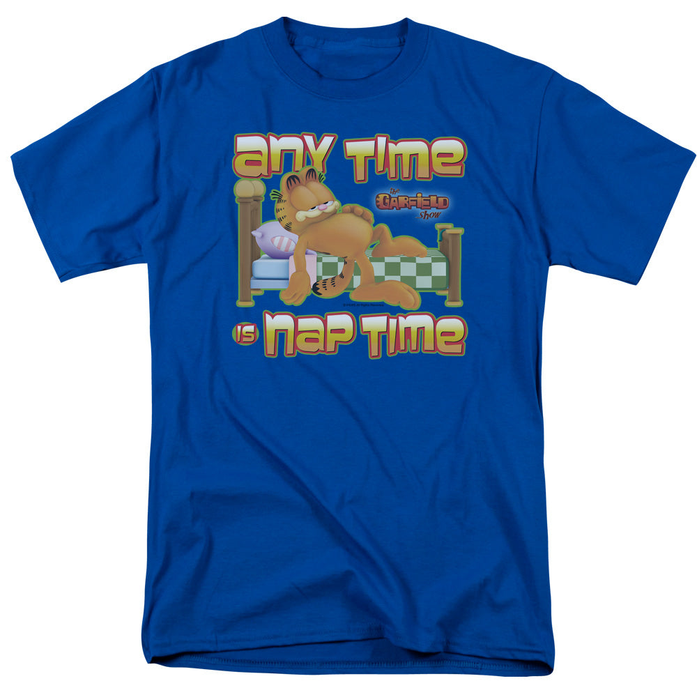 Garfield Nap Time Mens T Shirt Royal Blue Officially Licensed