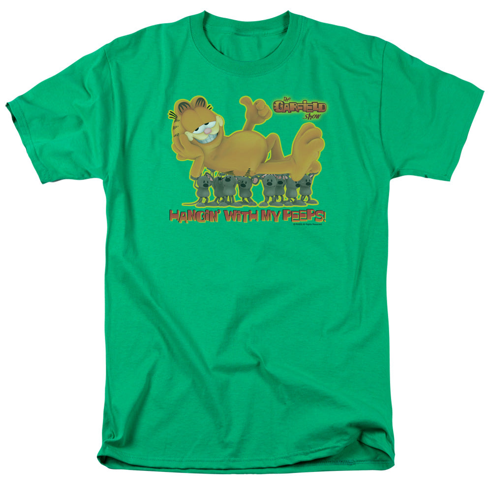 Garfield My Peeps Mens T Shirt Kelly Green Officially Licensed