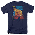 Garfield Too Short Mens T Shirt Navy Blue Officially Licensed