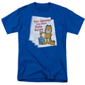Garfield Duly Noted Mens T Shirt Royal Blue Officially Licensed