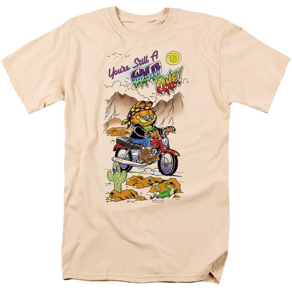 Garfield Wild One Mens T Shirt Cream Officially Licensed