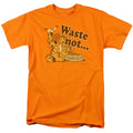 Garfield Waste Not Mens T Shirt Orange Officially Licensed