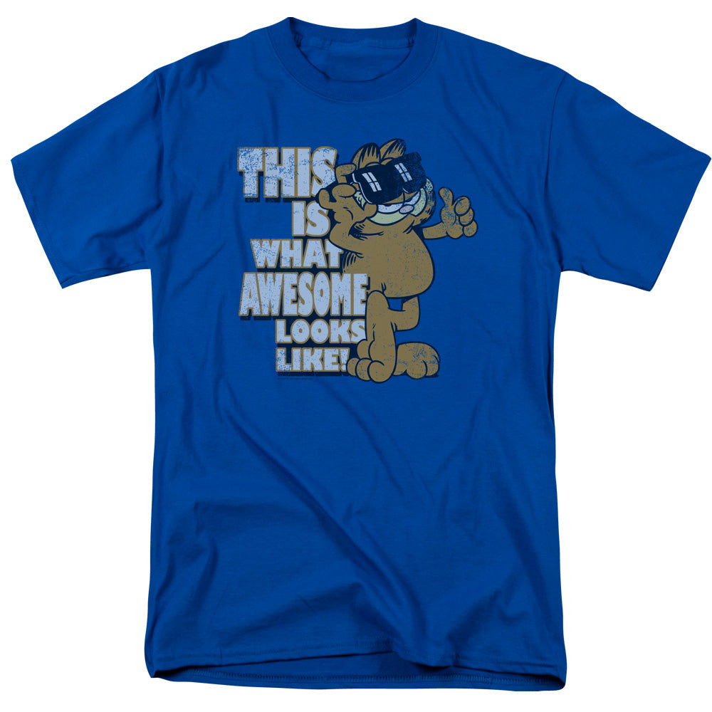 Garfield Awesome Mens T Shirt Royal Blue Officially Licensed