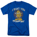 Garfield I Want You Mens T Shirt Royal Blue Officially Licensed