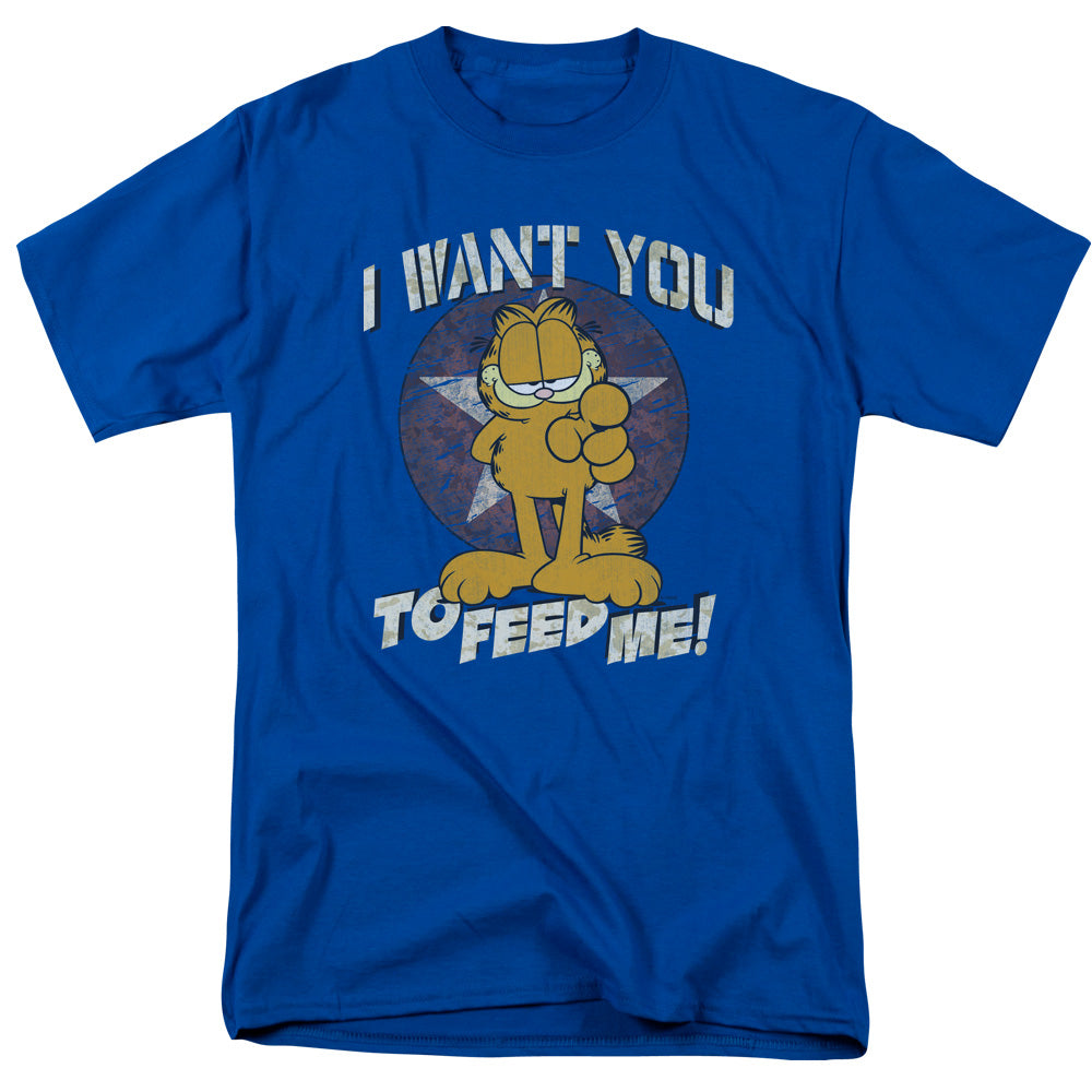 Garfield I Want You Mens T Shirt Royal Blue Officially Licensed