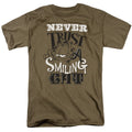 Garfield Never Trust Mens T Shirt Safari Green Officially Licensed