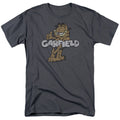 Garfield Retro Garf Mens T Shirt Charcoal Officially Licensed