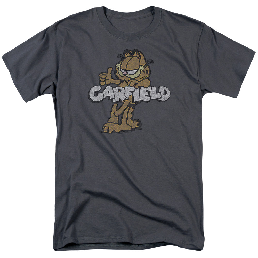 Garfield Retro Garf Mens T Shirt Charcoal Officially Licensed