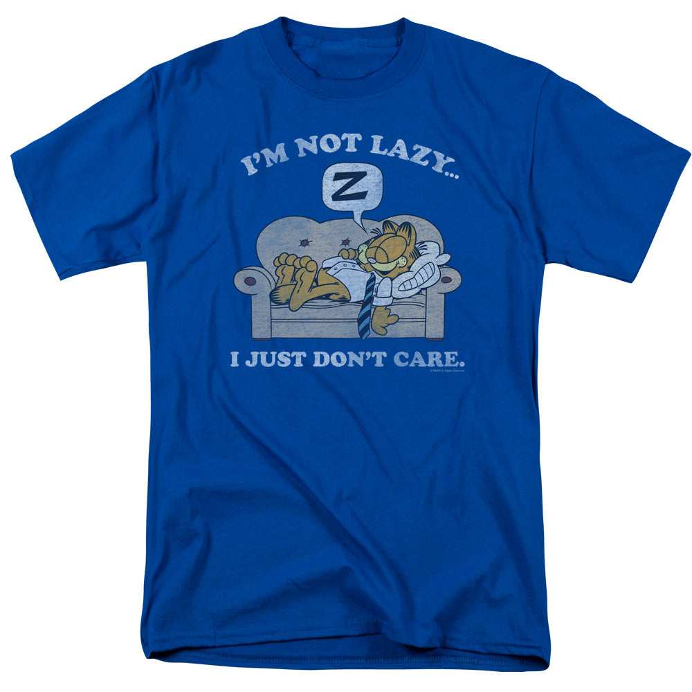 Garfield Not Lazy Mens T Shirt Royal Blue Officially Licensed