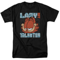 Garfield Lazy But Talented Mens T Shirt Black Officially Licensed