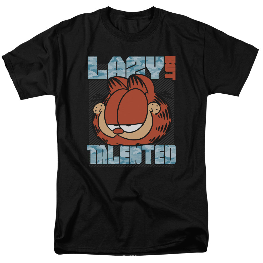 Garfield Lazy But Talented Mens T Shirt Black Officially Licensed