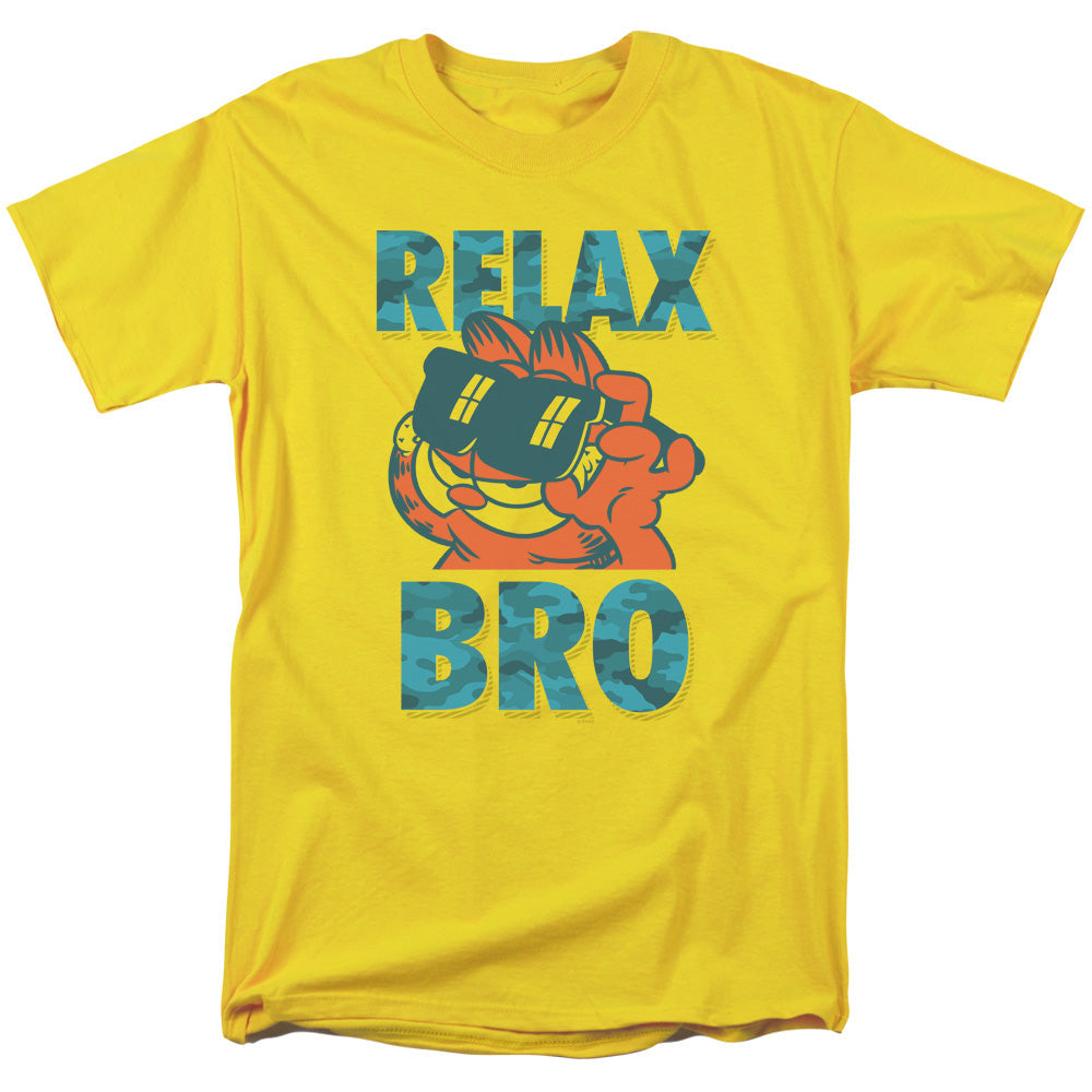 Garfield Relax Bro Mens T Shirt Yellow Officially Licensed