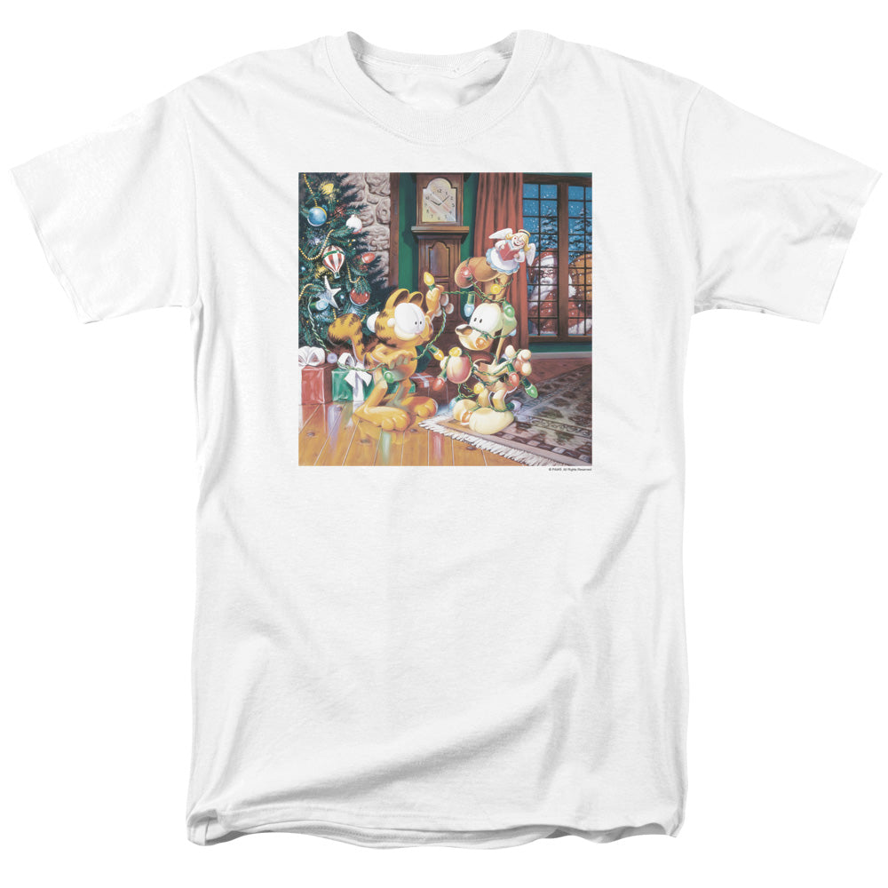 Garfield Odie Tree Mens T Shirt White Officially Licensed
